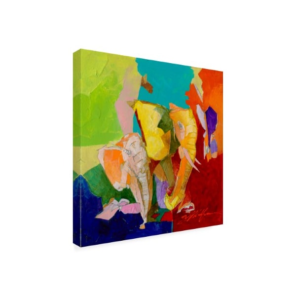 Yuval Wolfson 'The Elephant And The Butterfly IV' Canvas Art,14x14